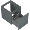 Mexen Rivel dulap baie sub lavoar 40 cm, 1 sertar, canelat, gri mat - 91A20-04047-1-BF66