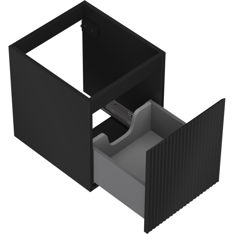 Mexen Rivel dulap baie sub chiuvetă 40 cm, 1 sertar, canelat, negru mat - 91A20-04047-1-BF71