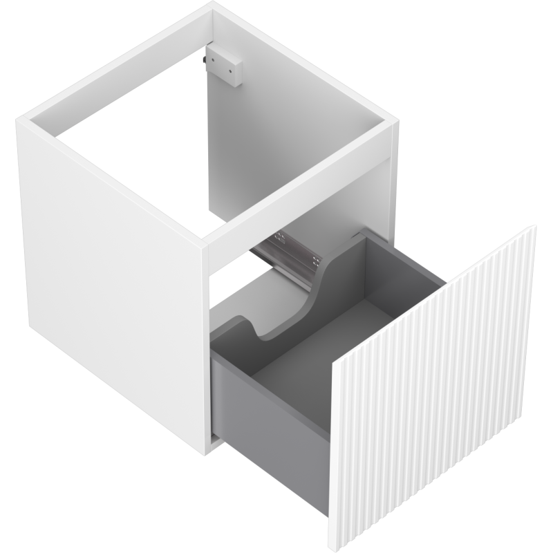 Mexen Rivel dulap baie sub lavoar 45 cm, 1 sertar, cu caneluri, alb mat - 91A20-04547-1-BF01