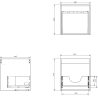 Mexen Rivel dulap pentru baie sub lavoar 45 cm, 1 sertar, canelat, gri mat - 91A20-04547-1-BF62
