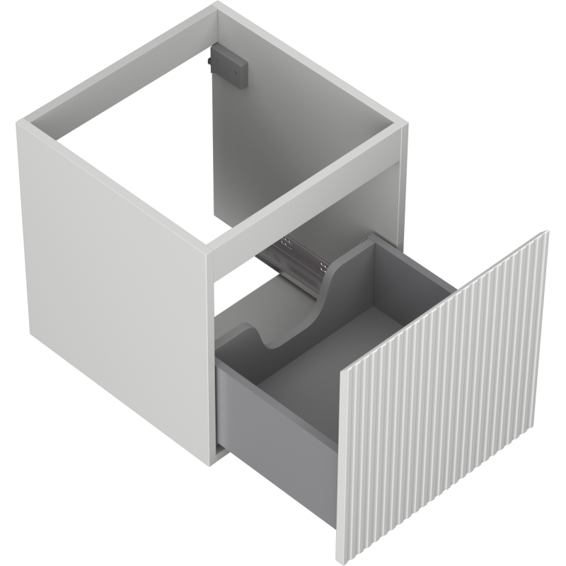 Mexen Rivel fürdőszobai szekrény mosdóhoz, 45 cm, 1 fiók, bordázott, szürke matt - 91A20-04547-1-BF62