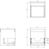 Mexen Rivel dulap baie sub chiuvetă 45 cm, 1 sertar, riflat, grafit mat - 91A20-04547-1-BF66