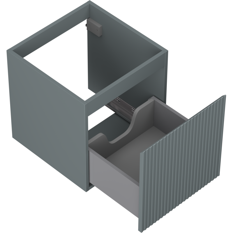 Mexen Rivel dulap sub chiuvetă baie 45 cm, 1 sertar, riflat, grafit mat - 91A20-04547-1-BF66