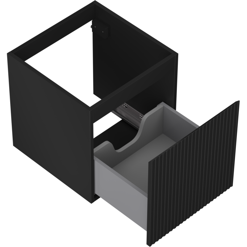 Mexen Rivel dulap pentru lavoar de baie 45 cm, 1 sertar, canelat, negru mat - 91A20-04547-1-BF71