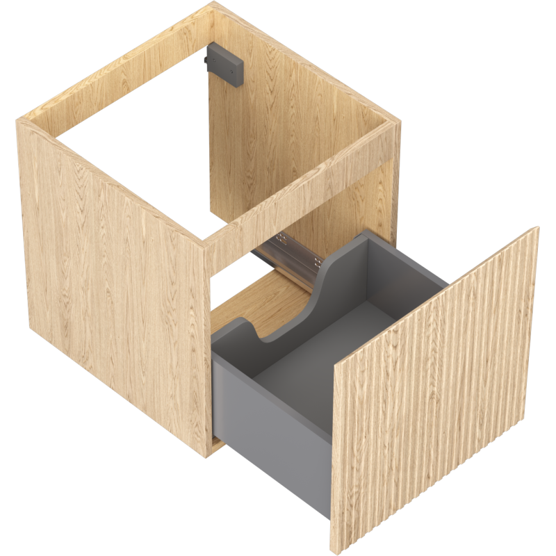 Mexen Rivel dulap baie sub chiuvetă 45 cm, 1 sertar, canelat, stejar - 91A20-04547-1-BF81