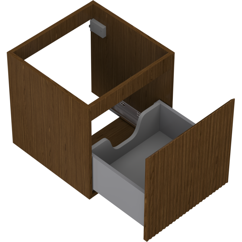 Mexen Rivel fürdőszobai mosdószekrény 45 cm, 1 fiók, bordázott, dió - 91A20-04547-1-BF86