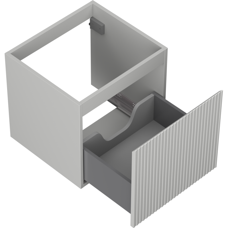 Mexen Rivel fürdőszobai mosdószekrény 50 cm, 1 fiók, bordázott, szürke matt - 91A20-05047-1-BF62