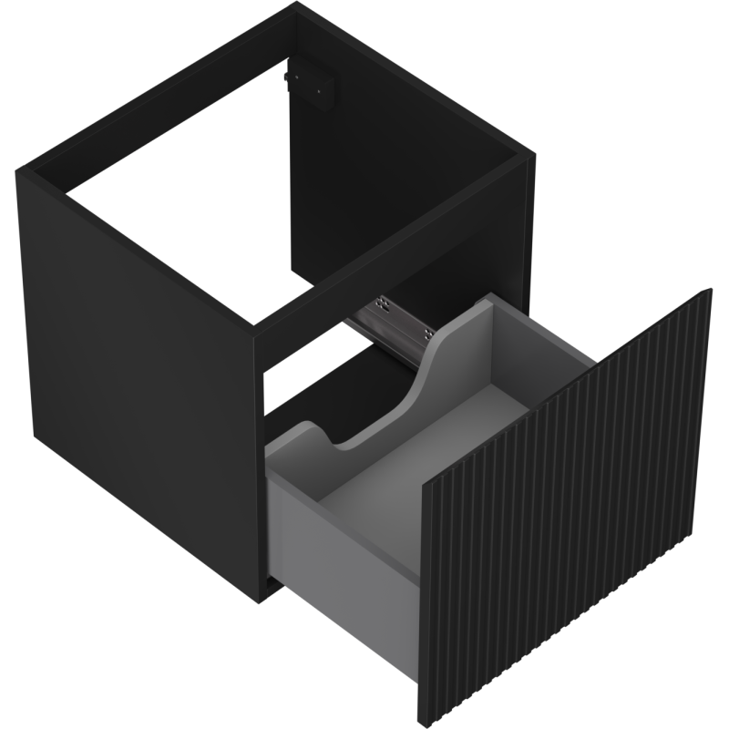 Mexen Rivel dulap baie sub lavoar 50 cm, 1 sertar, sită tubulară, negru mat - 91A20-05047-1-BF71