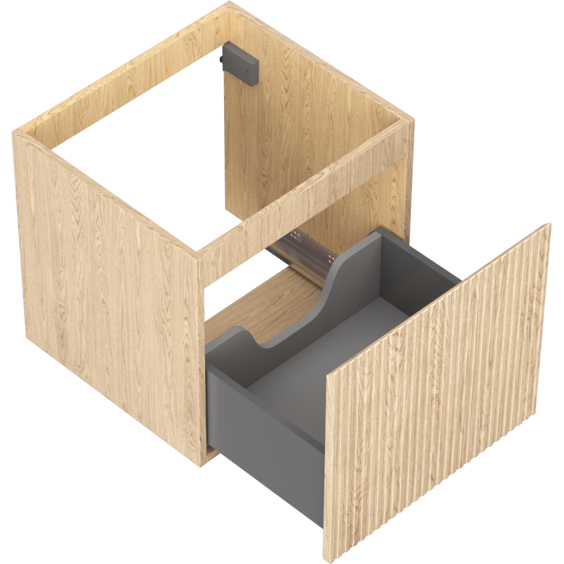 Mexen Rivel dulap baie sub lavoar 50 cm, 1 sertar, riflat, stejar - 91A20-05047-1-BF81