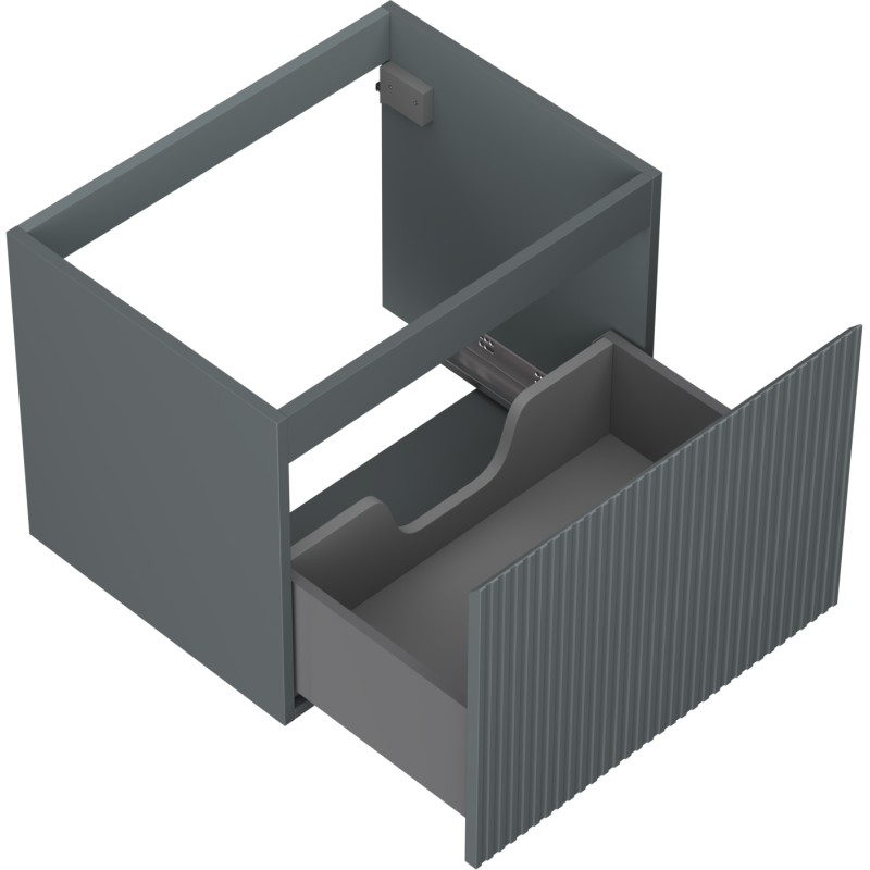 Mexen Rivel dulap baie sub chiuvetă 60 cm, 1 sertar, canelat, grafit mat - 91A20-06047-1-BF66