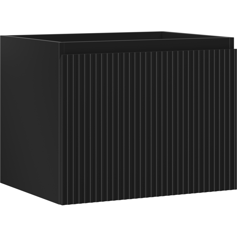 Mexen Rivel dulap baie sub chiuvetă 60 cm, 1 sertar, cu caneluri, negru mat - 91A20-06047-1-BF71
