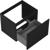 Dulap baie Mexen Rivel sub lavoar 60 cm, 1 sertar, riflat, negru mat - 91A20-06047-1-BF71