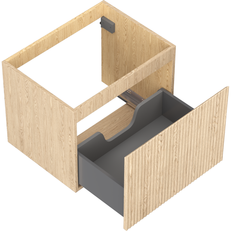 Mexen Rivel mosdó alatti szekrény 60 cm, 1 fiók, bordázott, tölgy - 91A20-06047-1-BF81