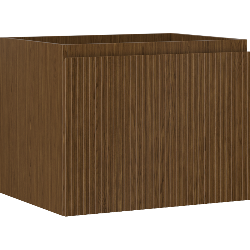 Mexen Rivel dulap de baie sub lavoar 60 cm, 1 sertar, cu nervuri, nuc - 91A20-06047-1-BF86