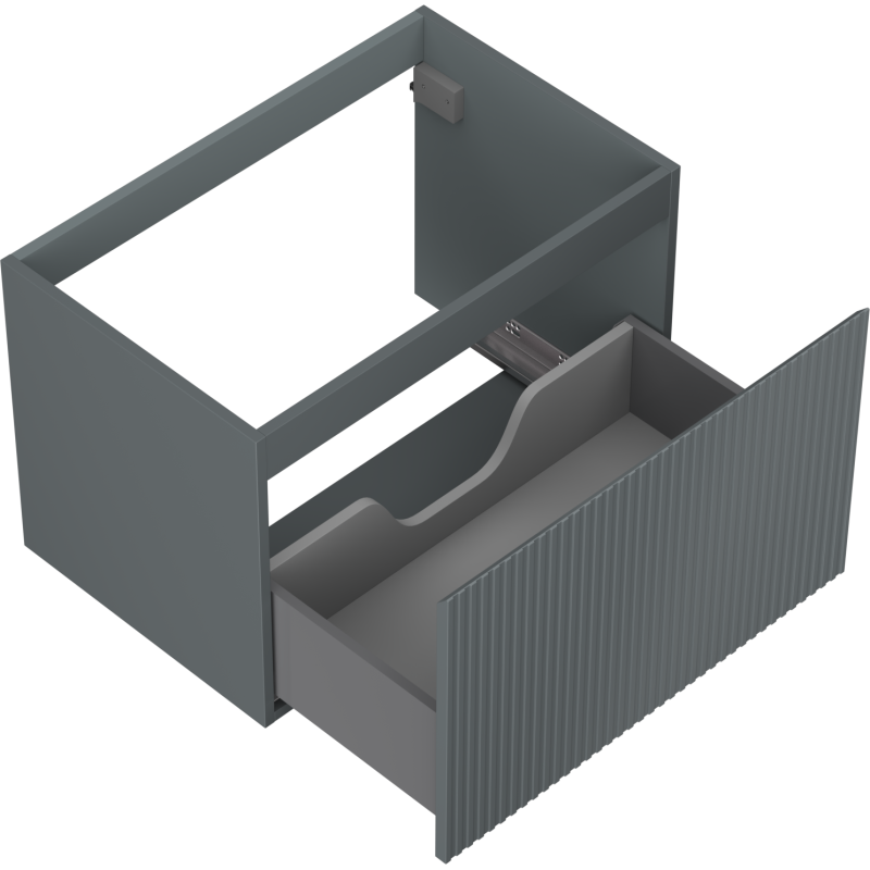 Mexen Rivel dulap baie sub lavoar 70 cm, 1 sertar, canelat, grafit mat - 91A20-07047-1-BF66