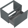 Mexen Rivel dulap de baie sub lavoar 70 cm, 1 sertar, canelat, grafit mat - 91A20-07047-1-BF66