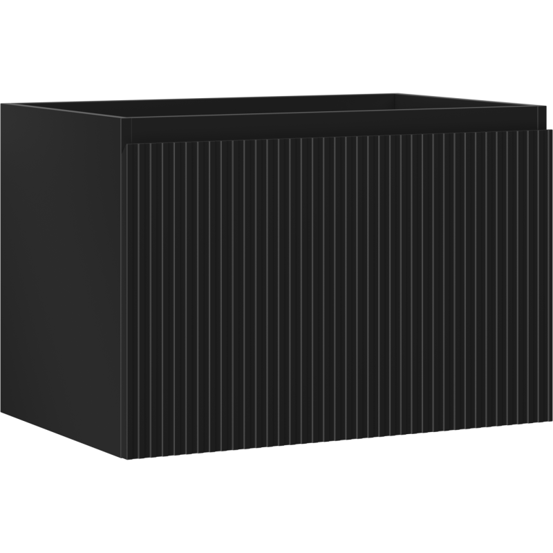 Mexen Rivel dulap baie sub lavoar 70 cm, 1 sertar, cu caneluri, negru mat - 91A20-07047-1-BF71