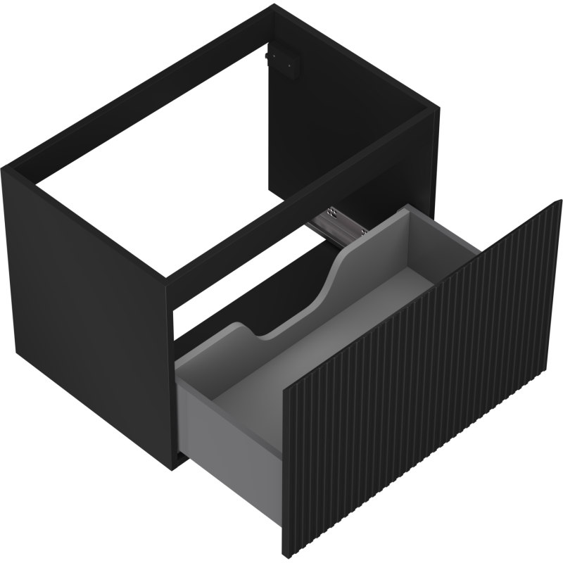 Mexen Rivel dulap baie sub lavoar 70 cm, 1 sertar, texturată, negru mat - 91A20-07047-1-BF71