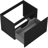 Mexen Rivel dulap baie sub lavoar 70 cm, 1 sertar, cu caneluri, negru mat - 91A20-07047-1-BF71