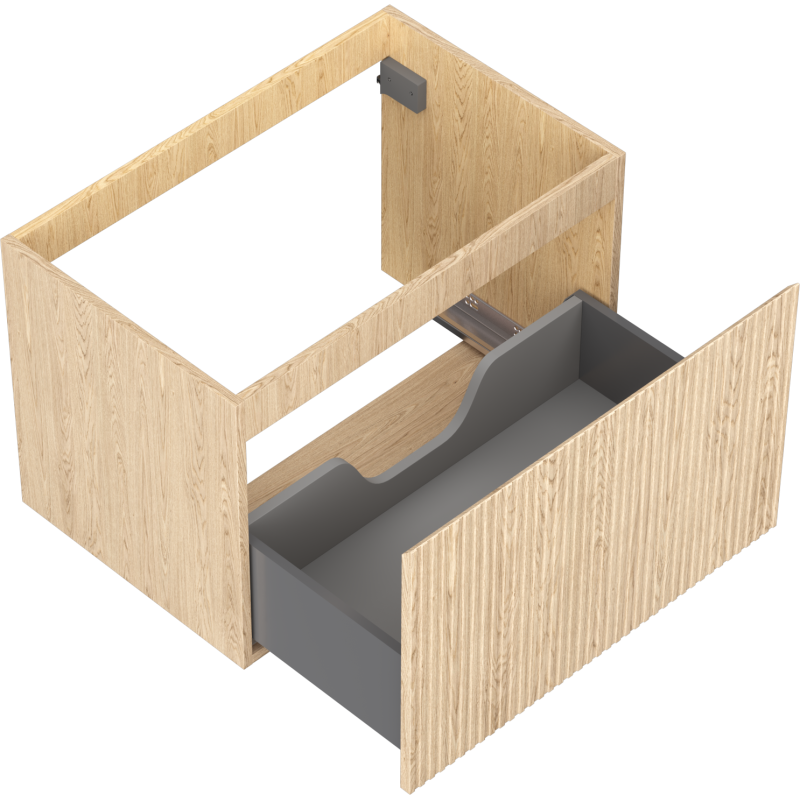 Mexen Rivel fürdőszobai mosdó alatti szekrény 70 cm, 1 fiók, bordázott, tölgy - 91A20-07047-1-BF81