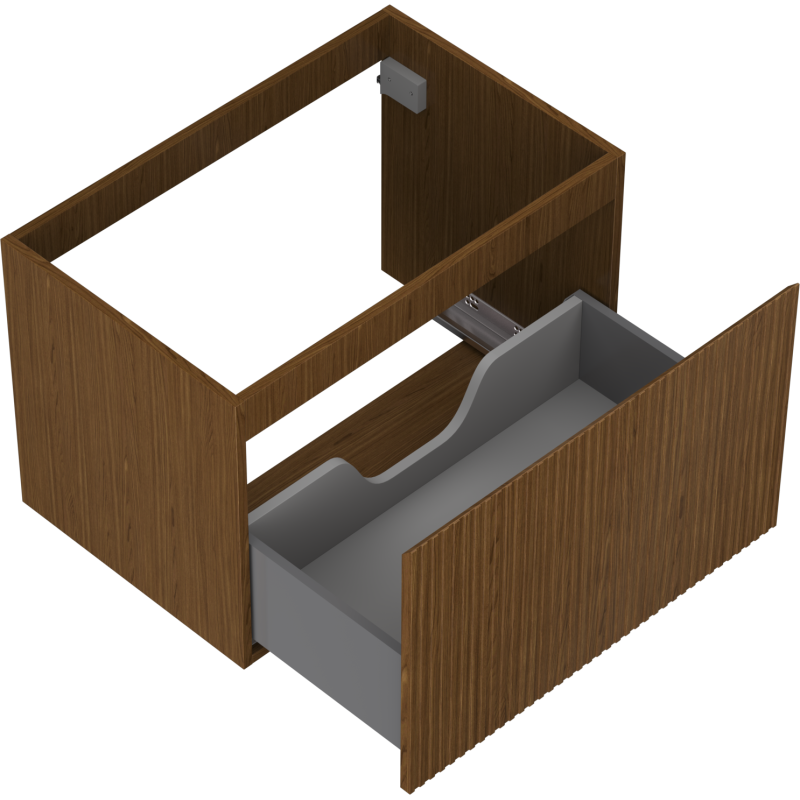 Mexen Rivel dulap de baie sub lavoar 70 cm, 1 sertar, canelat, nuc - 91A20-07047-1-BF86