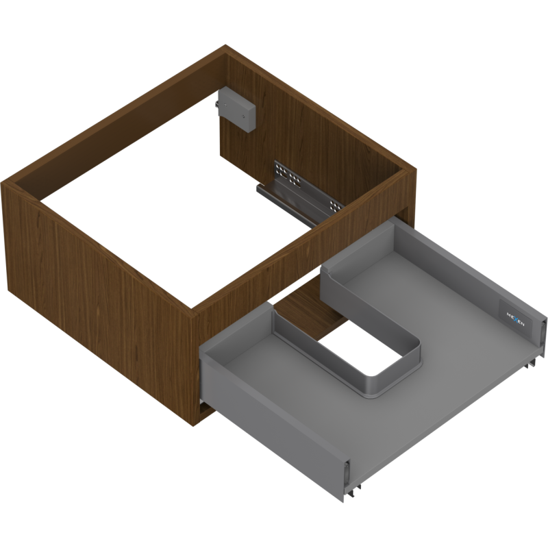 Mexen Box-A carcasă pentru dulap sub-lavoar 50 cm, 1 sertar, nuc - 91AX0-0500-235-1-86