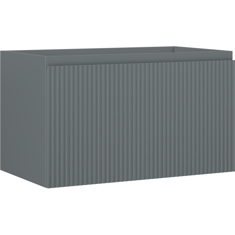 Mexen Rivel dulap de baie sub chiuvetă 80 cm, 1 sertar, canelat, grafit mat - 91A20-08047-1-BF66