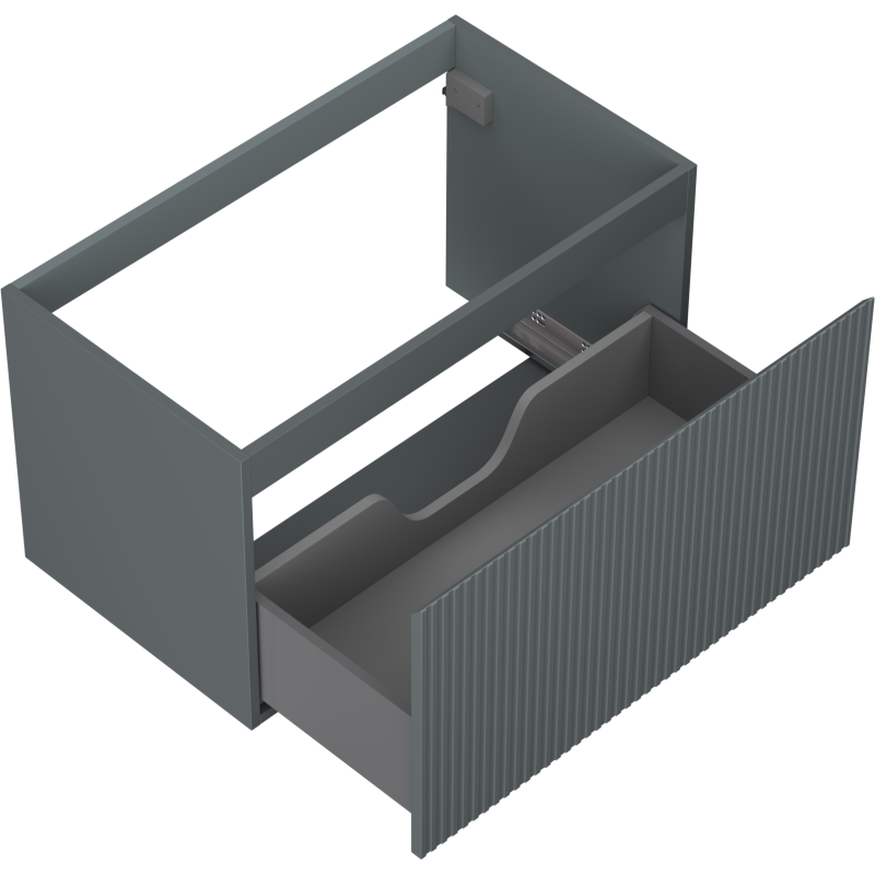 Mexen Rivel dulap de baie sub chiuvetă 80 cm, 1 sertar, canelat, grafit mat - 91A20-08047-1-BF66