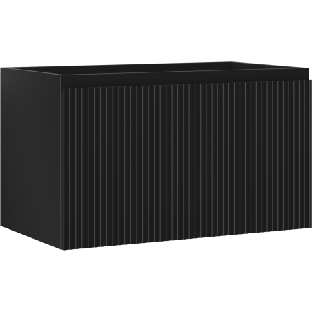 Mexen Rivel dulap baie sub lavoar 80 cm, 1 sertar, fațetat, negru mat - 91A20-08047-1-BF71