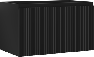 Mexen Rivel fürdőszobai szekrény mosdó alá 80 cm, 1 fiók, bordázott, fekete matt - 91A20-08047-1-BF71
