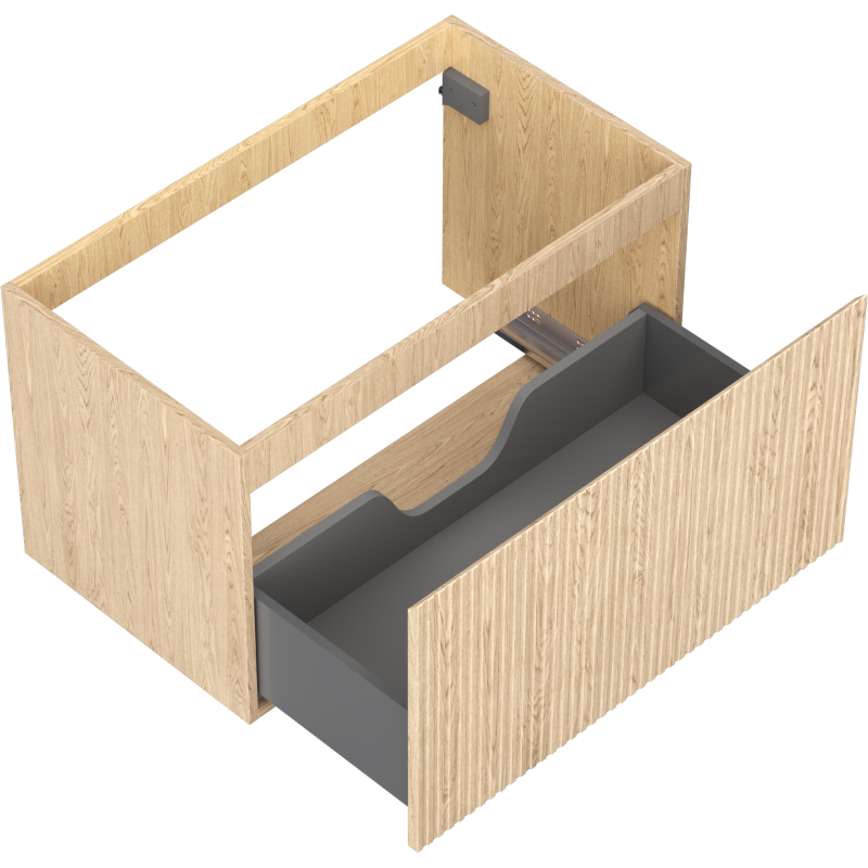 Mexen Rivel dulap de baie sub chiuvetă 80 cm, 1 sertar, canelat, stejar - 91A20-08047-1-BF81