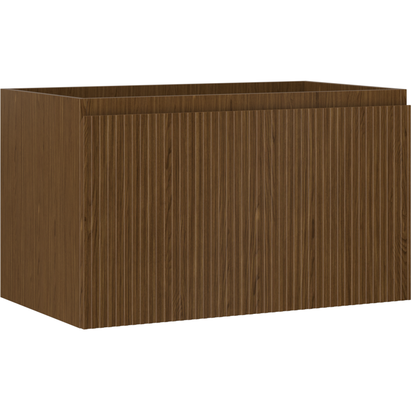 Dulapină de baie Mexen Rivel de 80 cm, 1 sertar, canelată, nuc - 91A20-08047-1-BF86