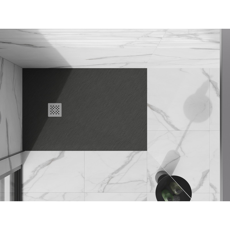 Mexen Stone+ 130 x 90 cm-es téglalap alakú kompozit zuhanytálca, antracit - 44719013