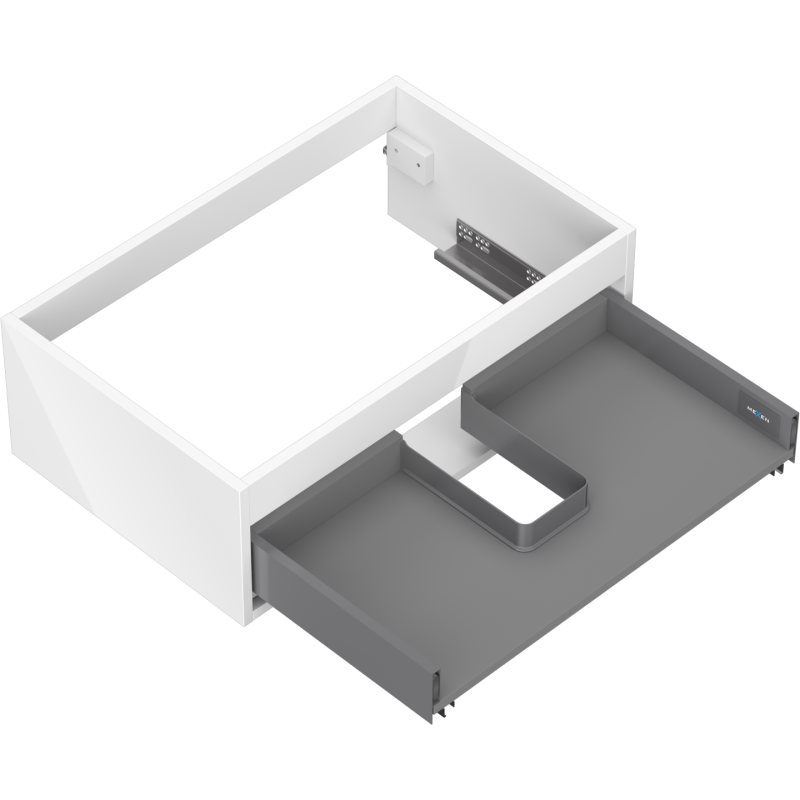 Mexen Box-A mosdószekrény korpus 70 cm, 1 fiókos, fényes fehér - 91AX0-0700-235-1-00