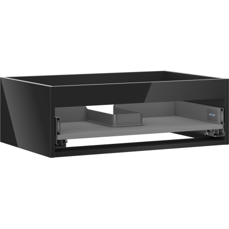 Mexen Box-A bază de dulap pentru chiuvetă 70 cm, 1 sertar, negru lucios - 91AX0-0700-235-1-70