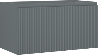 Mexen Rivel fürdőszobai szekrény mosdó alá 90 cm, 1 fiók, barázdált, szürke matt - 91A20-09047-1-BF66