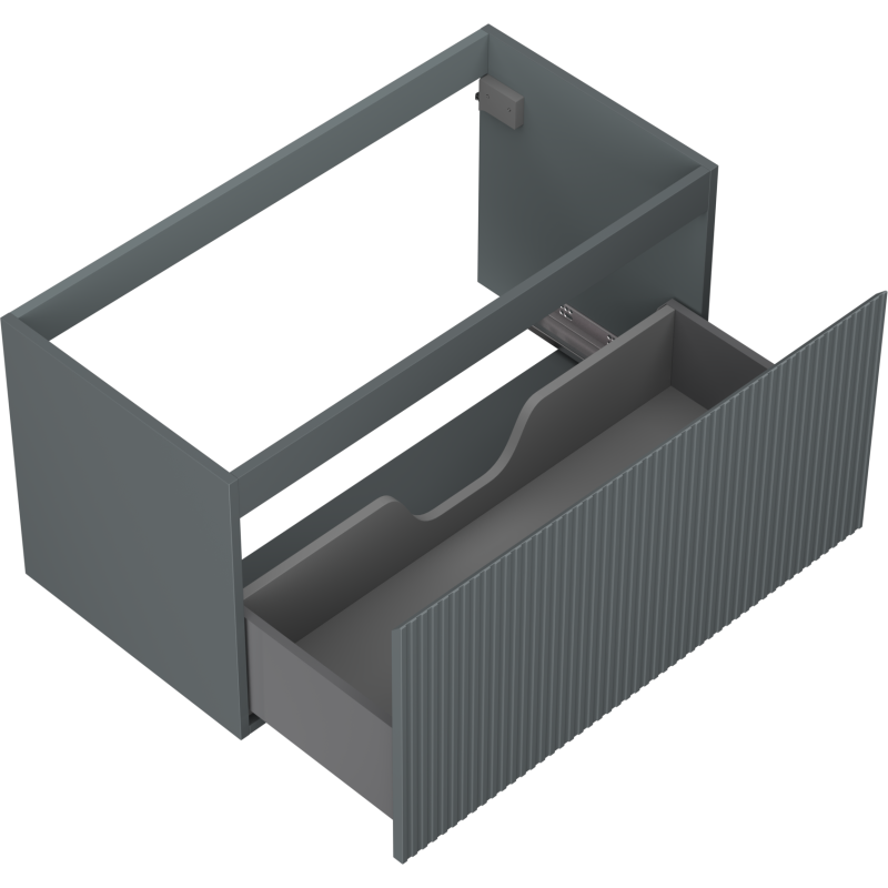Mexen Rivel dulap baie sub lavoar 90 cm, 1 sertar, riflat, gri mat - 91A20-09047-1-BF66