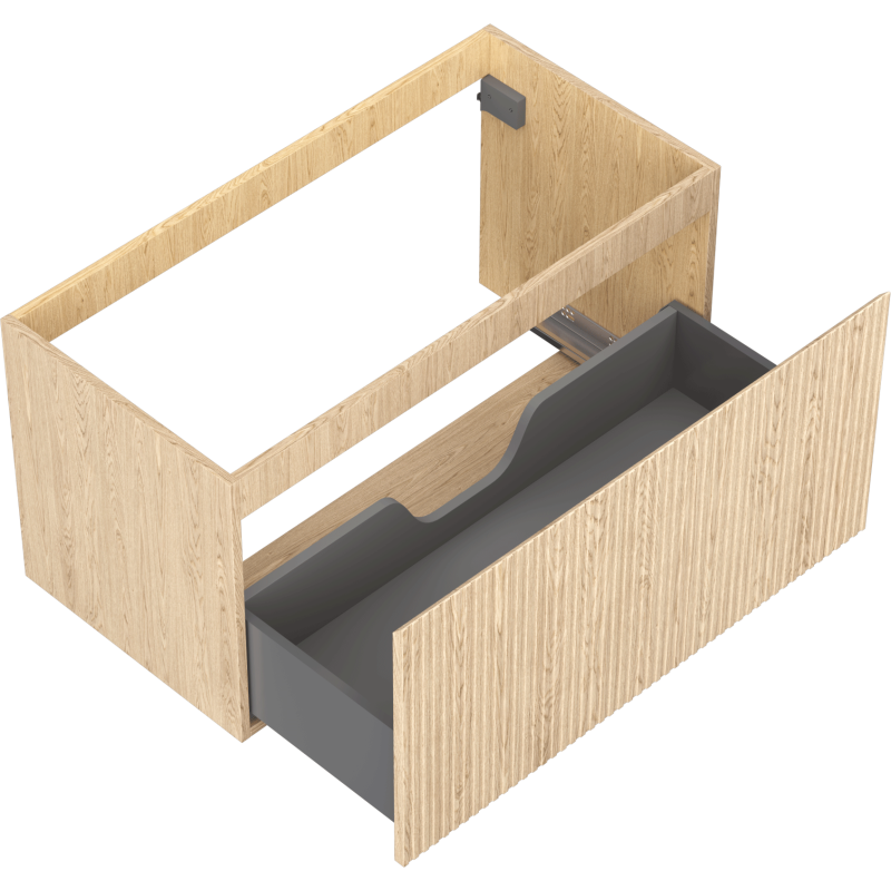 Mexen Rivel dulap baie sub lavoar 90 cm, 1 sertar, canelat, stejar - 91A20-09047-1-BF81