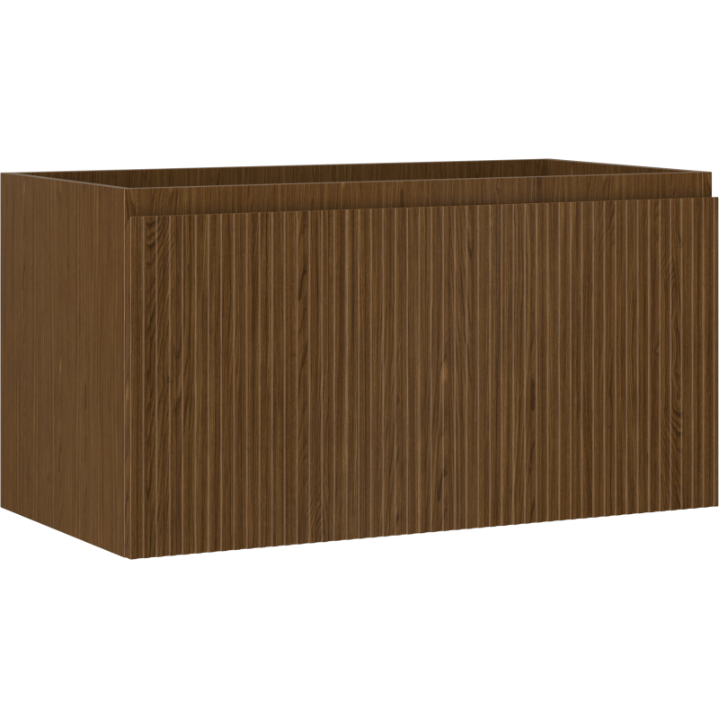 Mexen Rivel dulap baie sub chiuvetă 90 cm, 1 sertar, riflat, nuc - 91A20-09047-1-BF86