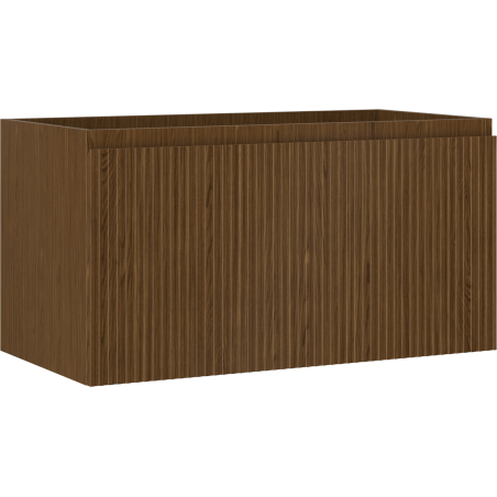 Mexen Rivel dulap baie sub chiuvetă 90 cm, 1 sertar, riflat, nuc - 91A20-09047-1-BF86