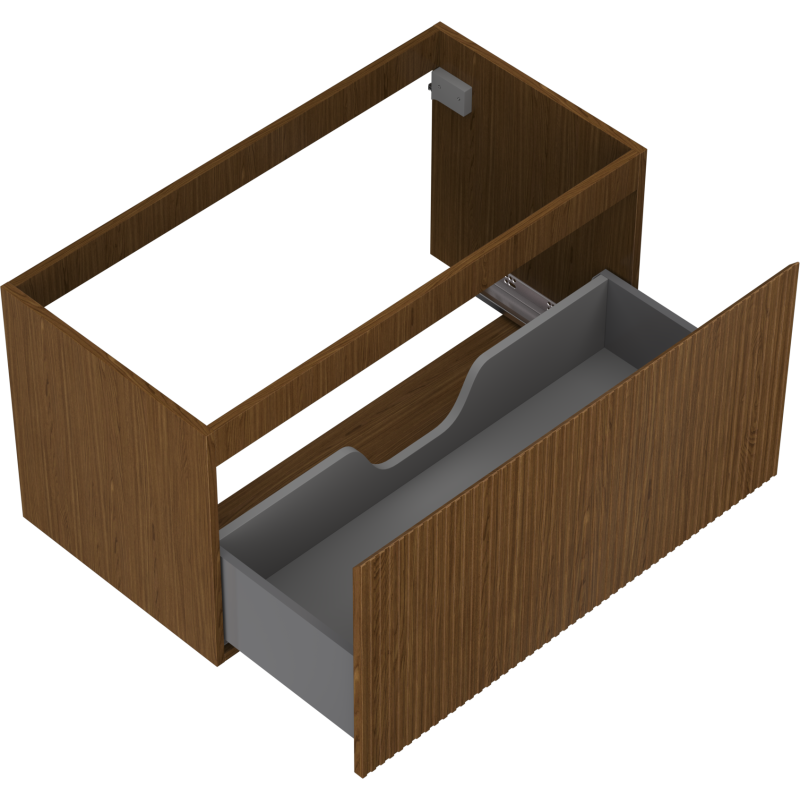 Mexen Rivel dulap baie sub chiuvetă 90 cm, 1 sertar, canelat, nuc - 91A20-09047-1-BF86