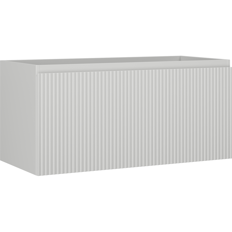 Mexen Rivel dulap baie pentru lavoar 100 cm, 1 sertar, riflat, gri mat - 91A20-10047-1-BF62