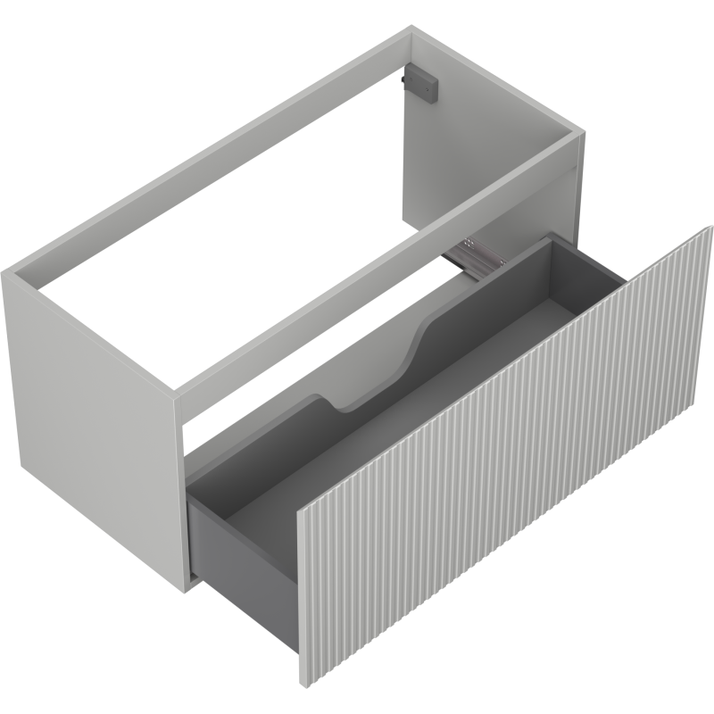 Mexen Rivel dulap baie pentru lavoar 100 cm, 1 sertar, riflat, gri mat - 91A20-10047-1-BF62