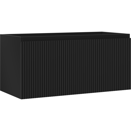 Mexen Rivel dulap baie sub lavoar 100 cm, 1 sertar, canelat, negru mat - 91A20-10047-1-BF71
