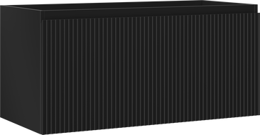 Mexen Rivel fürdőszobai alsószekrény 100 cm, 1 fiók, bordázott, fekete matt - 91A20-10047-1-BF71