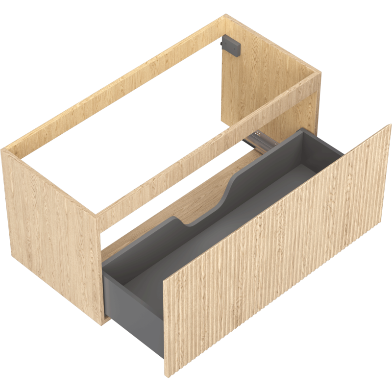 Mexen Rivel dulap baie sub-lavoar 100 cm, 1 sertar, canelat, stejar - 91A20-10047-1-BF81