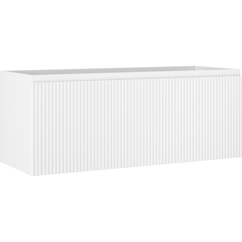 Mexen Rivel fürdőszobai alsószekrény 120 cm, 1 fiók, bordázott, fehér matt - 91A20-12047-1-BF01