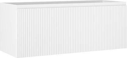 Mexen Rivel 120 cm-es fürdőszobai mosdószekrény, 1 fiók, bordázott, fehér matt - 91A20-12047-1-BF01