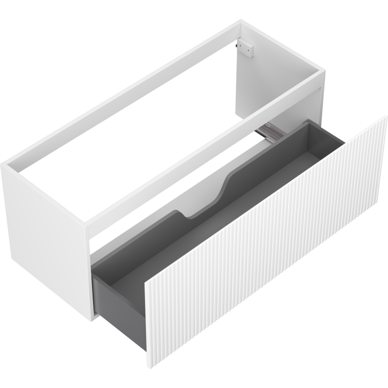 Mexen Rivel dulap baie sub lavoar 120 cm, 1 sertar, canelat, alb mat - 91A20-12047-1-BF01