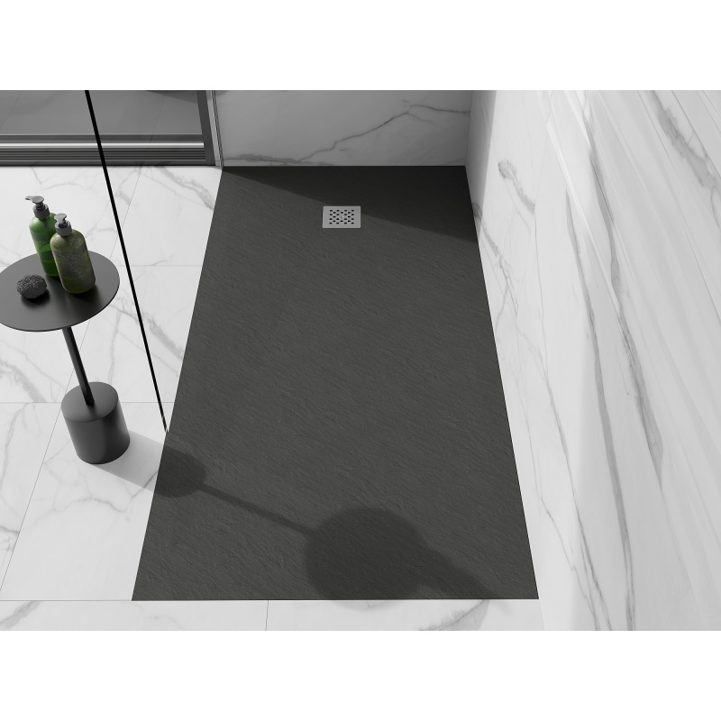Mexen Stone+ téglalap alakú kompozit zuhanytálca 160 x 90 cm, antracit - 44719016